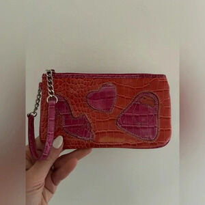 Red and Pink Heart Wristlet